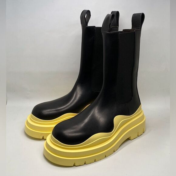 Bottega Veneta Contrast-Sole Leather Tire Men’s Chelsea Boots size 43/us size 10 - Picture 4 of 13